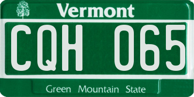 VT license plate CQH065