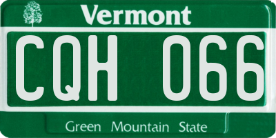 VT license plate CQH066