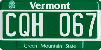 VT license plate CQH067