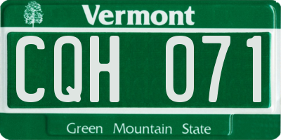 VT license plate CQH071