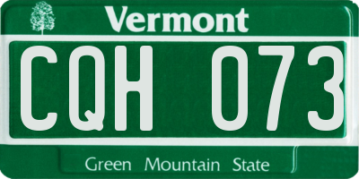 VT license plate CQH073