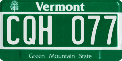 VT license plate CQH077