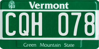 VT license plate CQH078