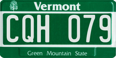 VT license plate CQH079