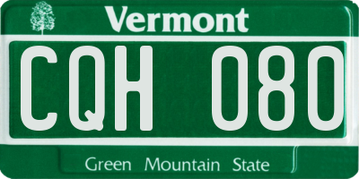 VT license plate CQH080