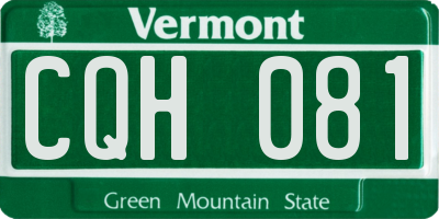 VT license plate CQH081