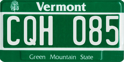 VT license plate CQH085