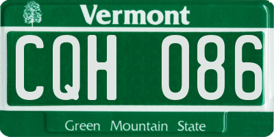 VT license plate CQH086
