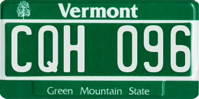 VT license plate CQH096