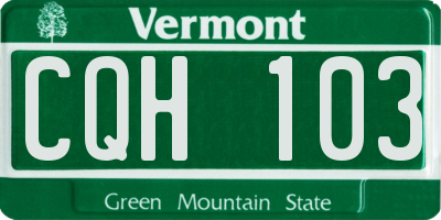 VT license plate CQH103