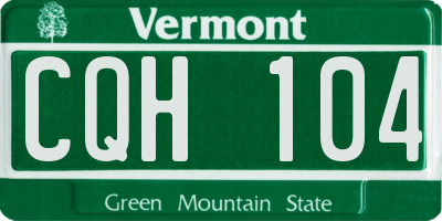 VT license plate CQH104