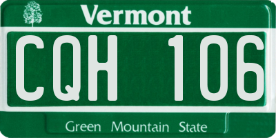 VT license plate CQH106