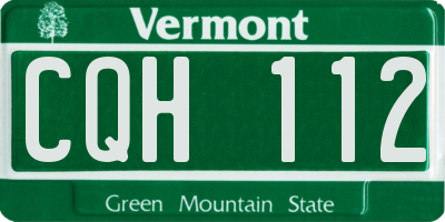 VT license plate CQH112