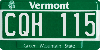 VT license plate CQH115