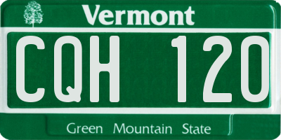 VT license plate CQH120