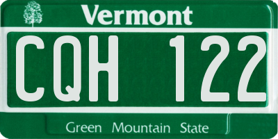 VT license plate CQH122