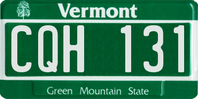 VT license plate CQH131