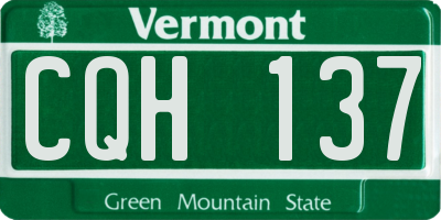 VT license plate CQH137