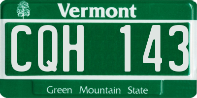 VT license plate CQH143