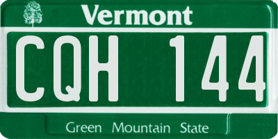 VT license plate CQH144