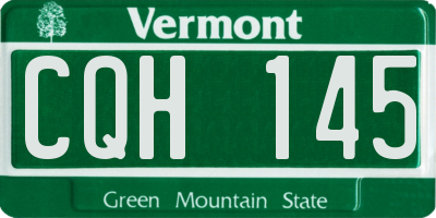 VT license plate CQH145