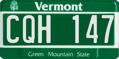VT license plate CQH147