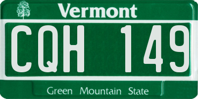 VT license plate CQH149