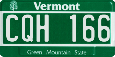 VT license plate CQH166
