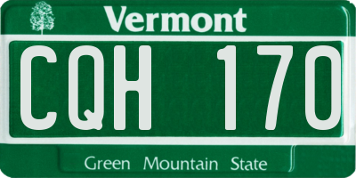 VT license plate CQH170