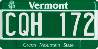 VT license plate CQH172