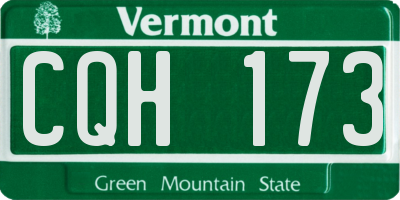 VT license plate CQH173