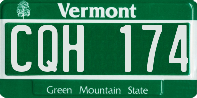 VT license plate CQH174