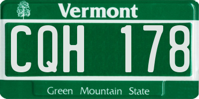 VT license plate CQH178