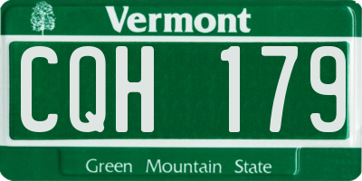 VT license plate CQH179