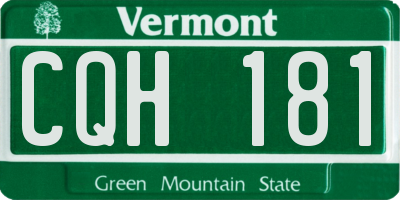 VT license plate CQH181
