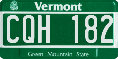 VT license plate CQH182