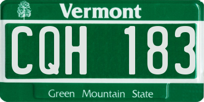 VT license plate CQH183