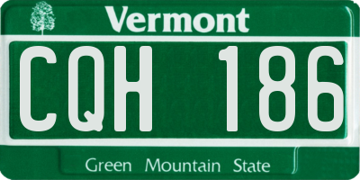 VT license plate CQH186