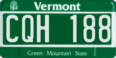 VT license plate CQH188