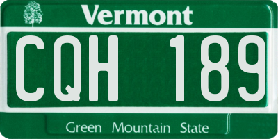 VT license plate CQH189