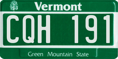 VT license plate CQH191