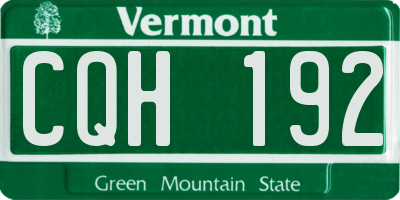 VT license plate CQH192