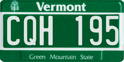 VT license plate CQH195