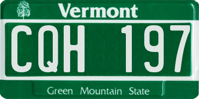 VT license plate CQH197