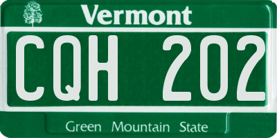 VT license plate CQH202