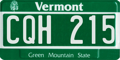 VT license plate CQH215