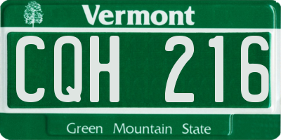VT license plate CQH216