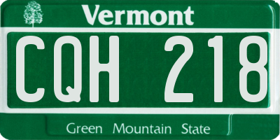 VT license plate CQH218