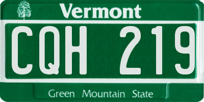 VT license plate CQH219