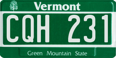 VT license plate CQH231